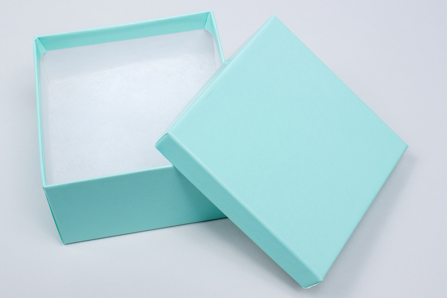 (#34) 3-1/2 X 3-1/2 X 2BLUE ICE GLOSS JEWELRY BOXES