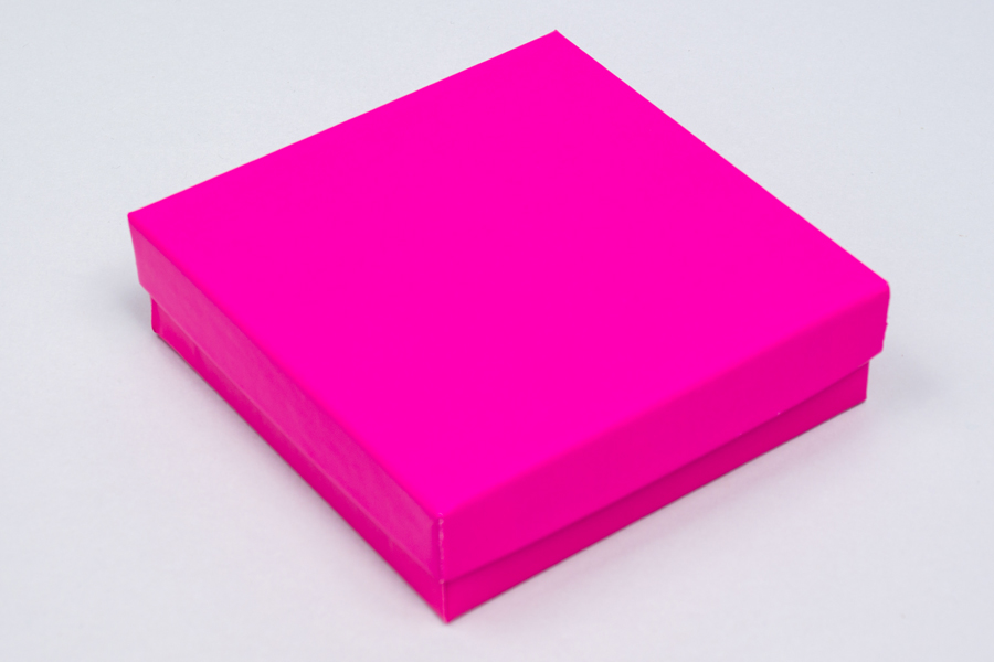 (#33) 3-1/2 X 3-1/2 X 1 GLOSS FUCHSIA JEWELRY BOXES