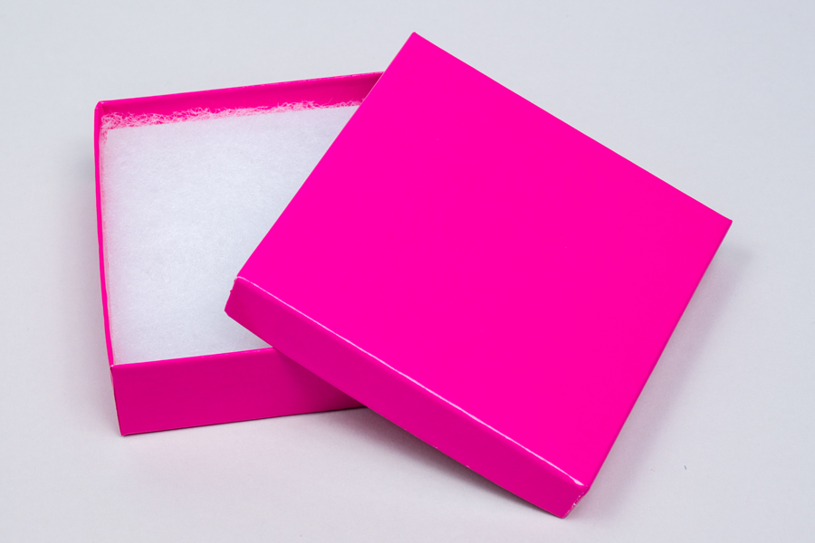 (#33) 3-1/2 X 3-1/2 X 1 GLOSS FUCHSIA JEWELRY BOXES