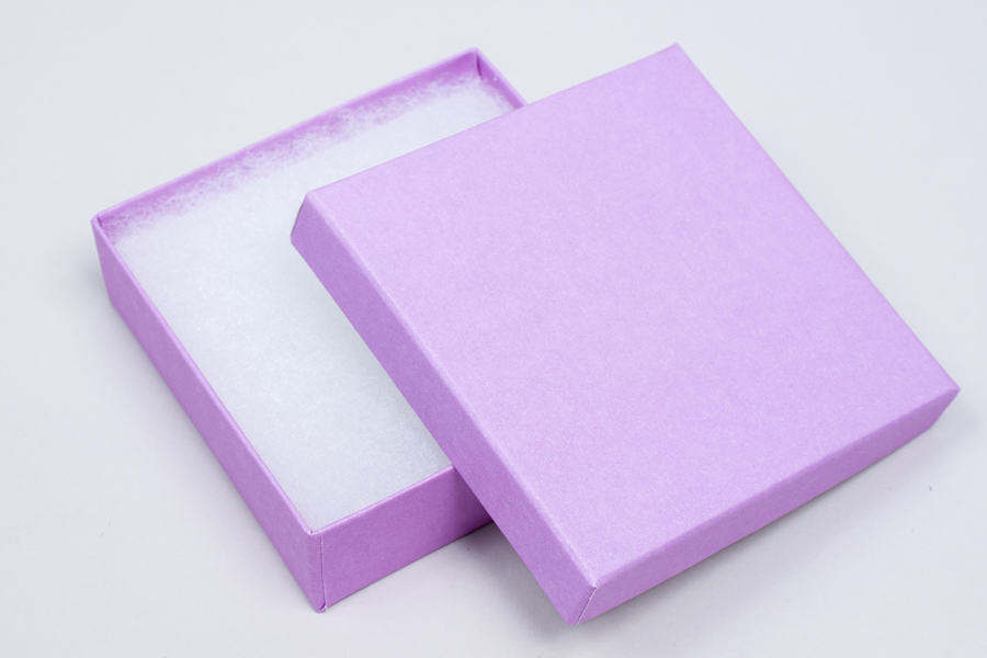 (#33) 3-1/2 X 3-1/2 X 1 MATTE LILAC JEWELRY BOXES