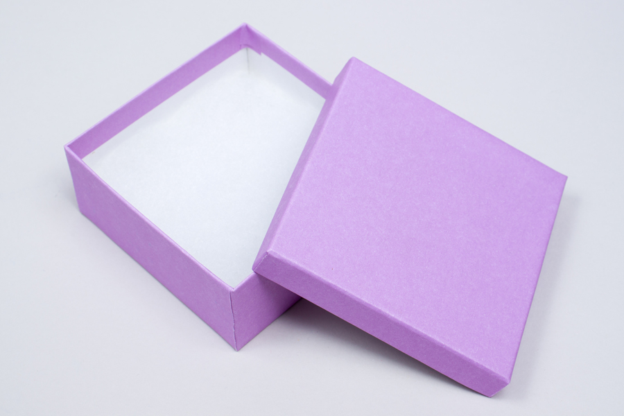 (#33D) 3-1/2 X 3-1/2 X 1-1/2 MATTE LILAC JEWELRY BOXES