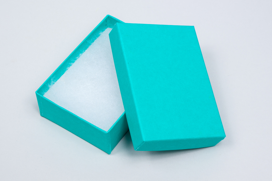 (#32) 3-1/16 X 2-1/8 X 1 MATTE TROPICAL BLUE JEWELRY BOXES