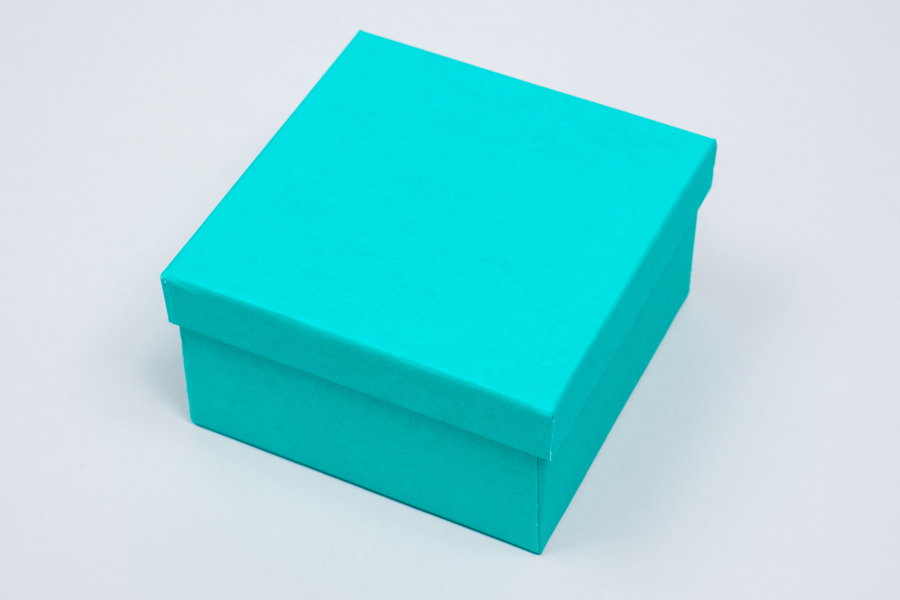 (34) 31/2 x 31/2 x 2 Matte Tropical Blue Jewelry Boxes