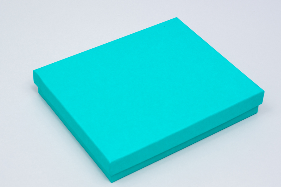 (#65) 6 X 5 X 1 MATTE TROPICAL BLUE JEWELRY BOXES