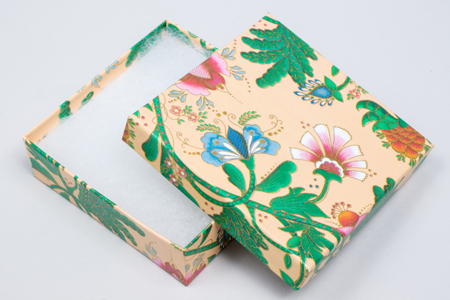 (#33) 3-1/2 X 3-1/2 X 1 FRENCH FLORAL JEWELRY BOXES