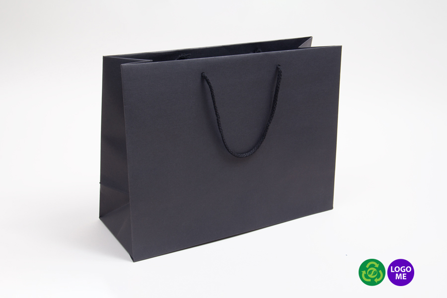 13 x 5 x 10 BLACK TEXTURED EUROTOTE SHOPPING BAGS