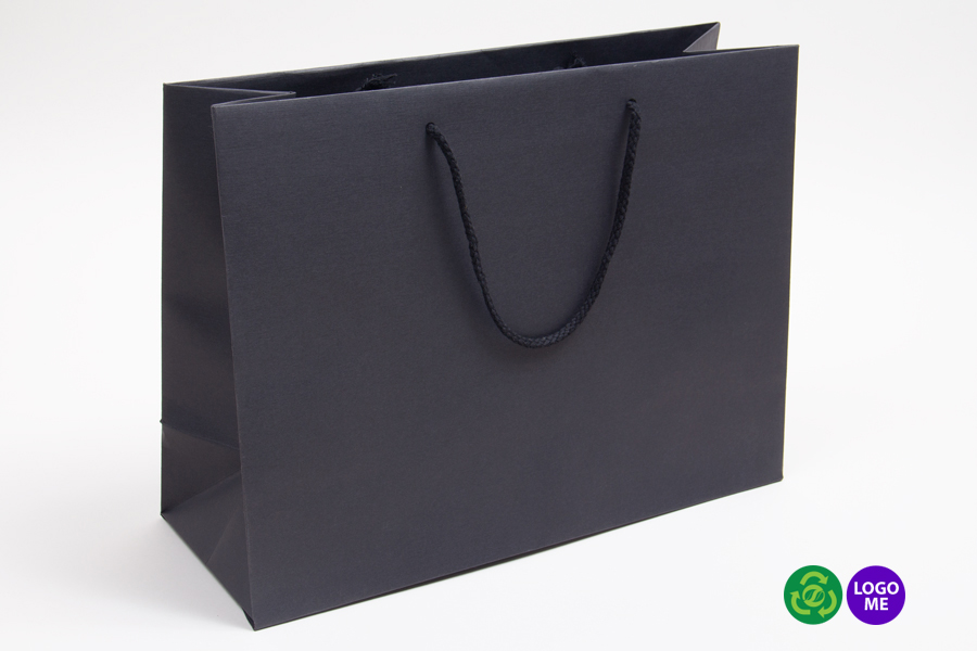 16 x 6 x 12 BLACK TEXTURED EUROTOTE SHOPPING BAGS