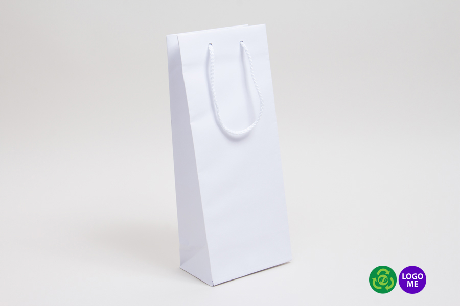 5.5 x 3.5 x 13 WHITE KRAFT EUROTOTE SHOPPING BAGS