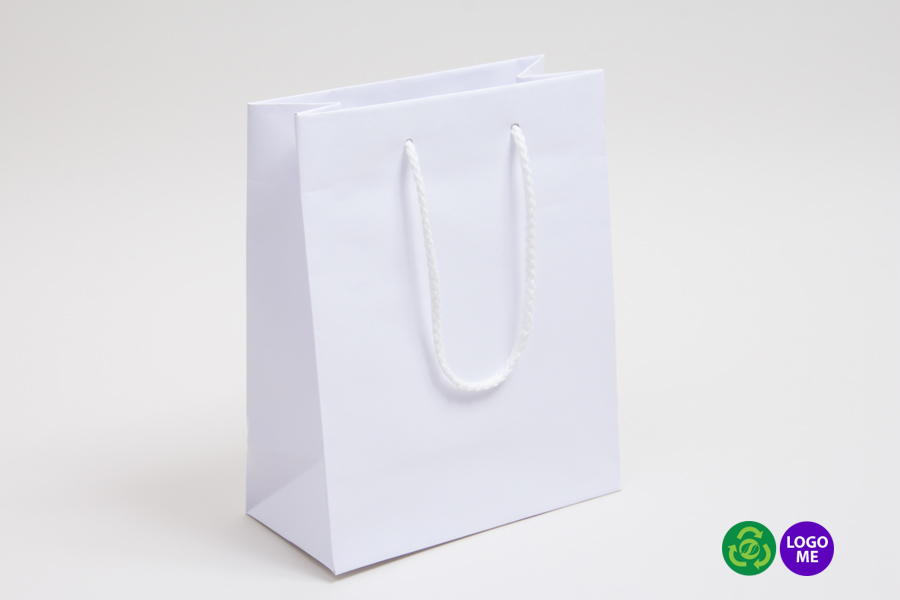 8 x 4 x 10 WHITE KRAFT EUROTOTE SHOPPING BAGS