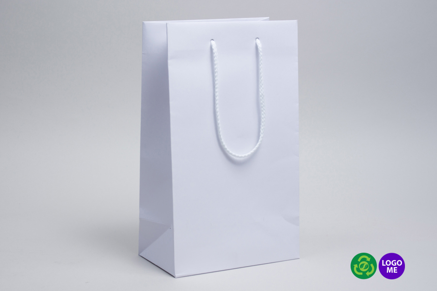 8 x 4.75 x 13.5 WHITE KRAFT EUROTOTE SHOPPING BAGS