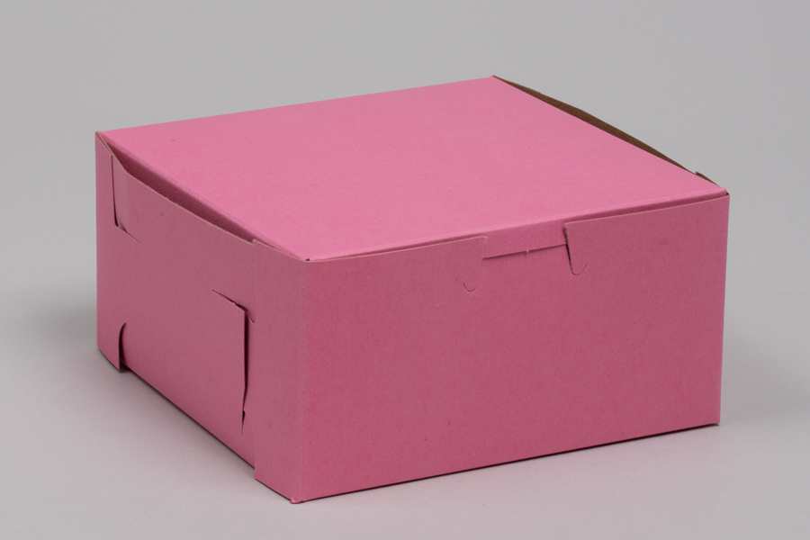 6 x 6 x 3 STRAWBERRY ONE-PIECE BAKERY BOXES