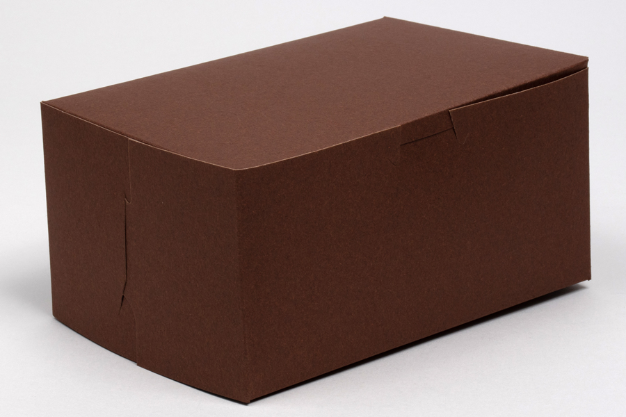 9 x 5 x 4 CHOCOLATE ONE-PIECE BAKERY BOXES