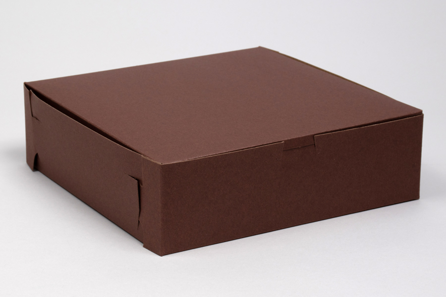 9 x 9 x 2-1/2 CHOCOLATE ONE-PIECE BAKERY BOXES