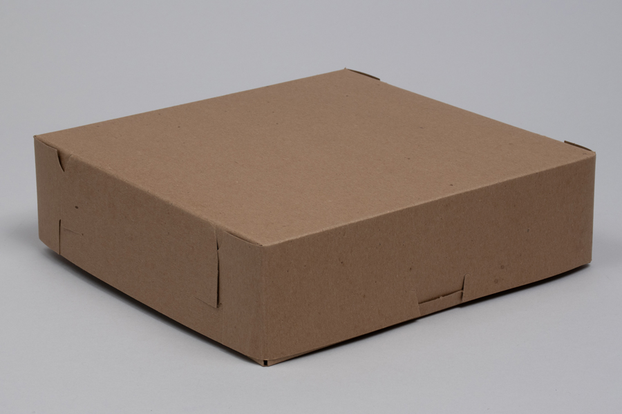 9 x 9 x 2.5 NATURAL KRAFT ONE-PIECE BAKERY BOXES