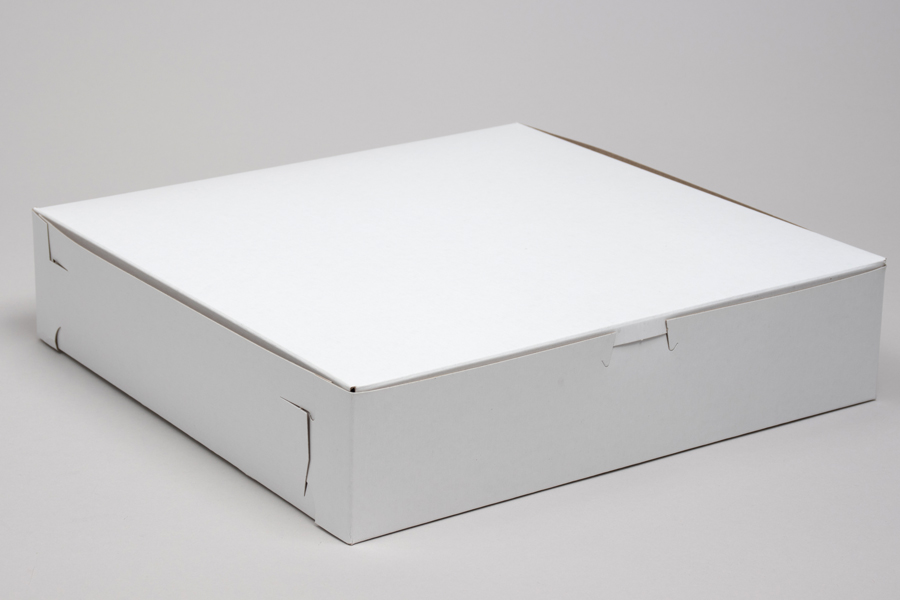 12 x 12 x 2-3/4 WHITE ONE-PIECE BAKERY BOXES