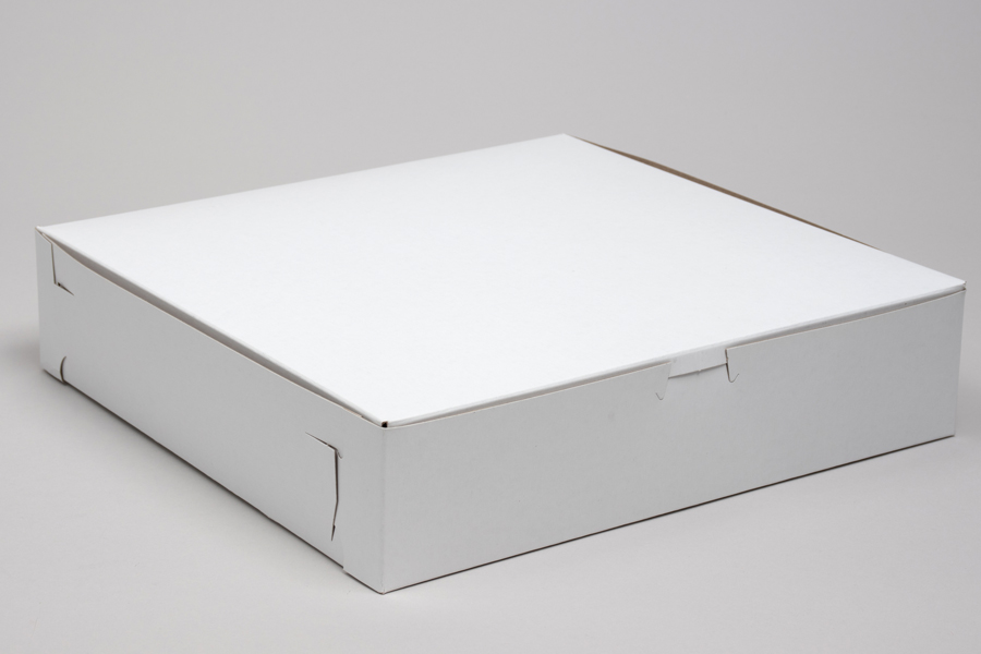 12 x 12 x 2-3/4  WHITE ONE-PIECE BAKERY BOXES