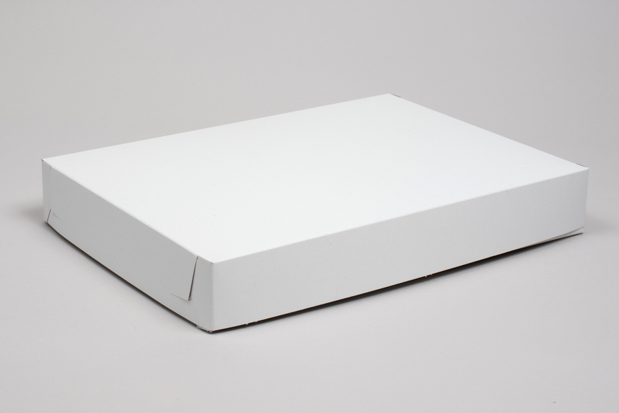 14-1/2 x 10-3/8 x 2 WHITE ONE-PIECE BAKERY BOXES