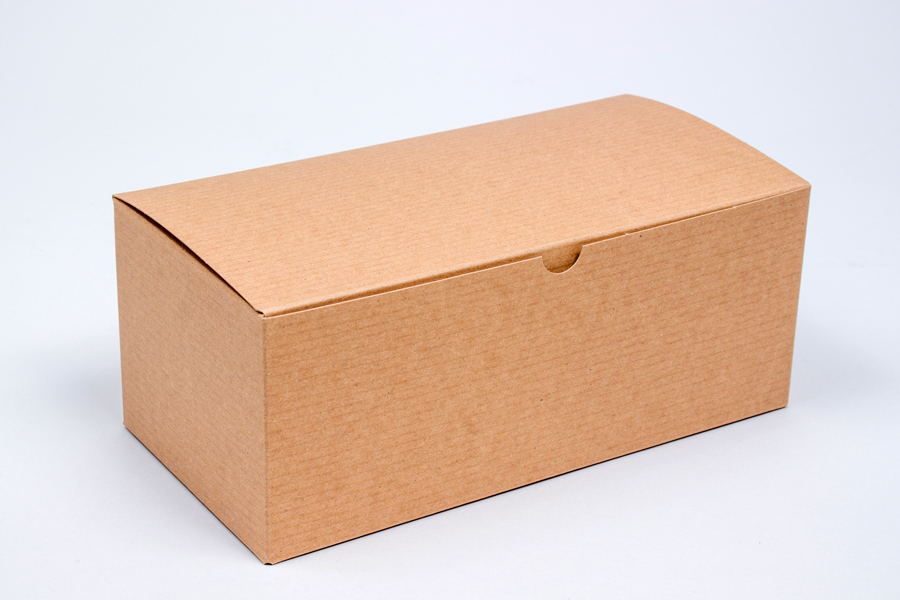 10 x 5 x 4 NATURAL KRAFT PINSTRIPE TUCK-TOP GIFT BOXES