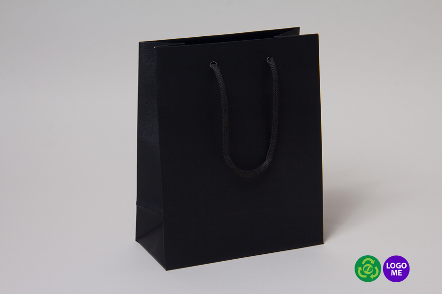 8 x 4 x 10 BLACK GAIA EUROTOTE SHOPPING BAGS