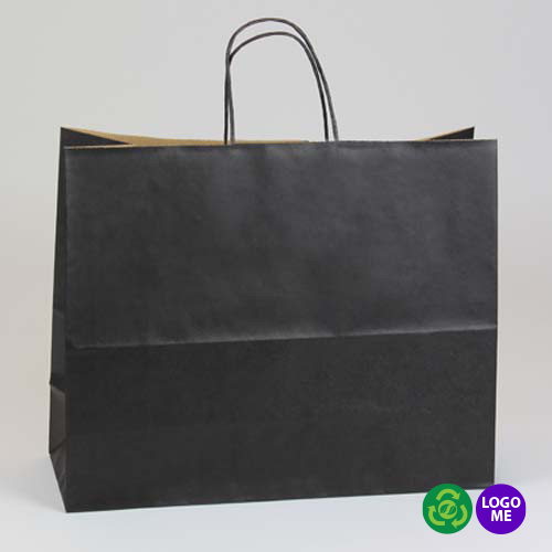 16 x 6 x 13 BLACK MATTE SHADOWSTRIPE PAPER BAGS