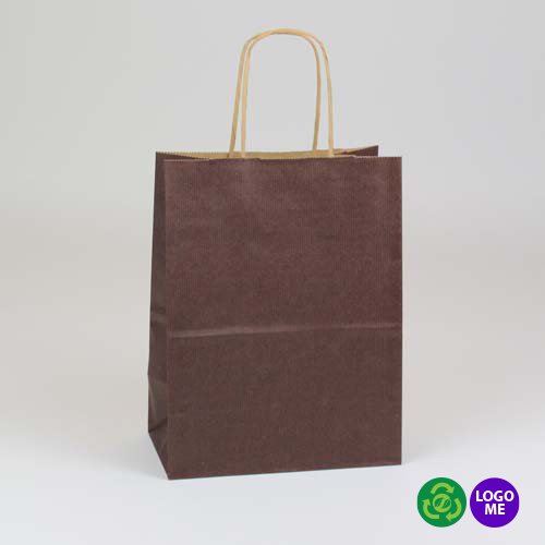 8 x 4.75 x 10.5 CHOCOLATE MATTE SHADOWSTRIPE PAPER BAGS ***CLOSEOUT***
