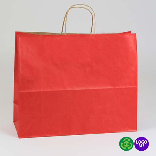 16 x 6 x 13 REALLY RED MATTE SHADOWSTRIPE PAPER BAGS