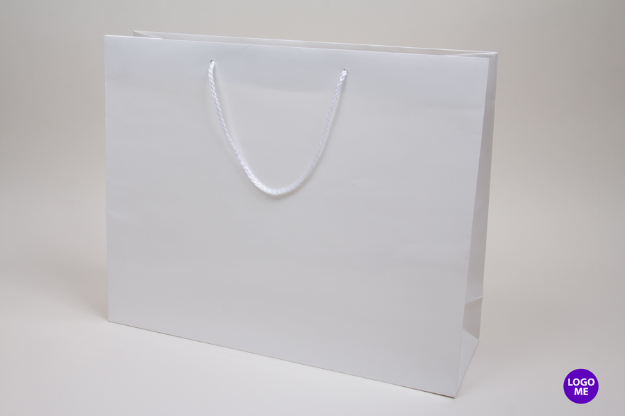 20 x 6 x 16 WHITE GLOSS PAPER EUROTOTE SHOPPING BAGS