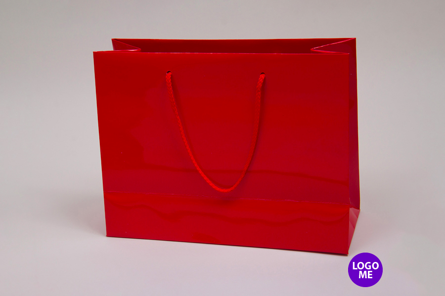 13 x 5 x 10 RED GLOSS PAPER EUROTOTE SHOPPING BAGS