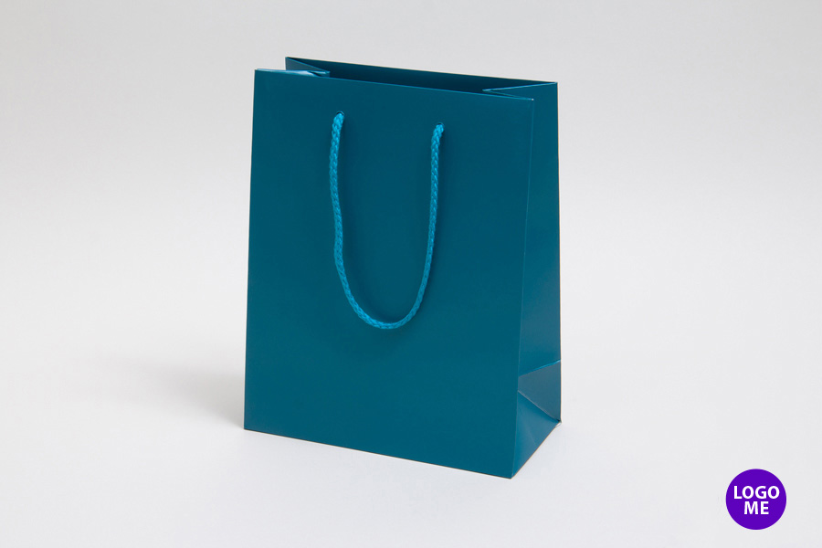 8 x 4 x 10 MATTE CARIBBEAN BLUE EUROTOTE SHOPPING BAGS ***LIMITED AVAILABILITY***