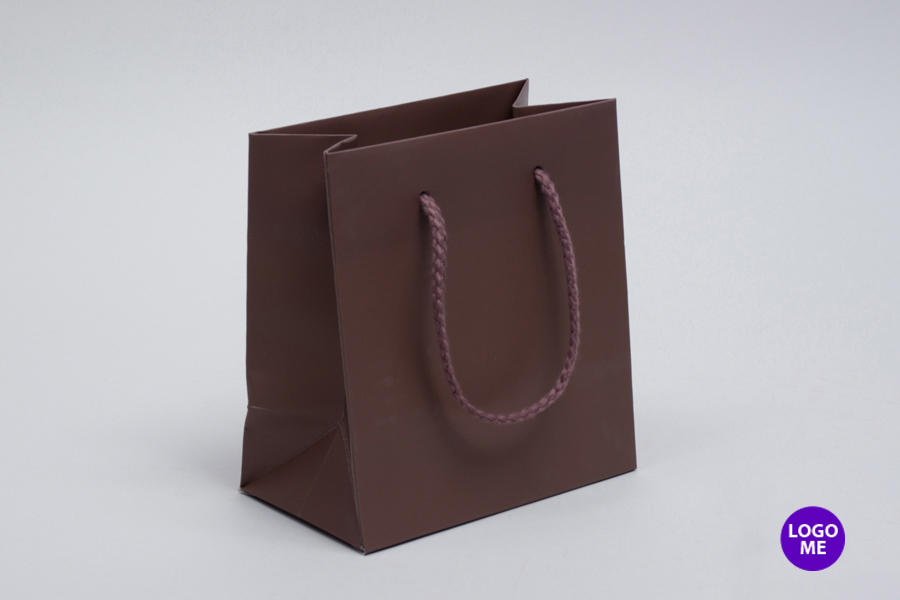 6 x 3.5 x 6.5 MATTE LAMINATED MOCHA EUROTOTE
