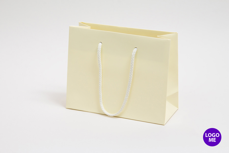 9 x 3.5 x 7 MATTE IVORY EUROTOTE SHOPPING BAGS ***LIMITED AVAILABILITY***