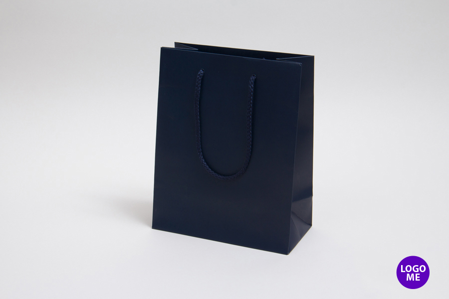 8 x 4 x 10 MATTE NAVY EUROTOTE SHOPPING BAGS