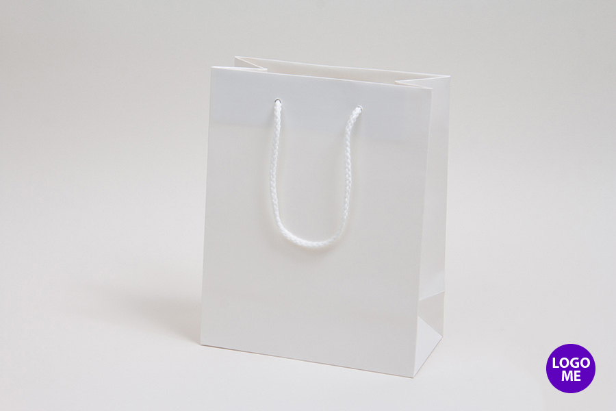 8 x 4 x 10 MATTE WHITE EUROTOTE SHOPPING BAGS