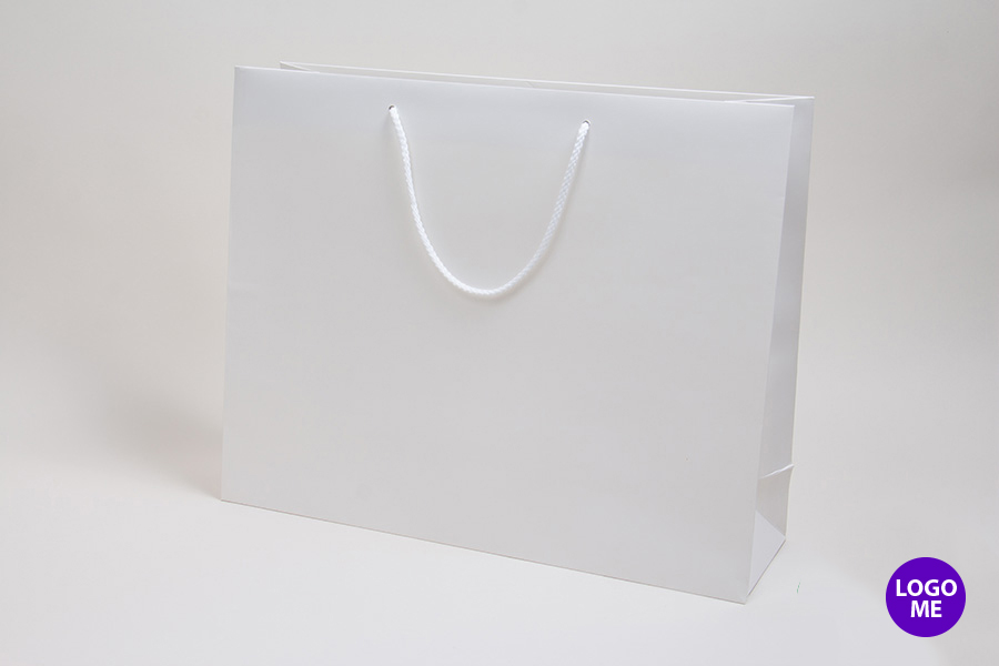 20 x 6 x 16 MATTE WHITE EUROTOTE SHOPPING BAGS