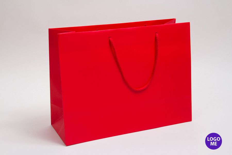 16 x 6 x 12 MATTE RED PAPER EUROTOTE SHOPPING BAGS