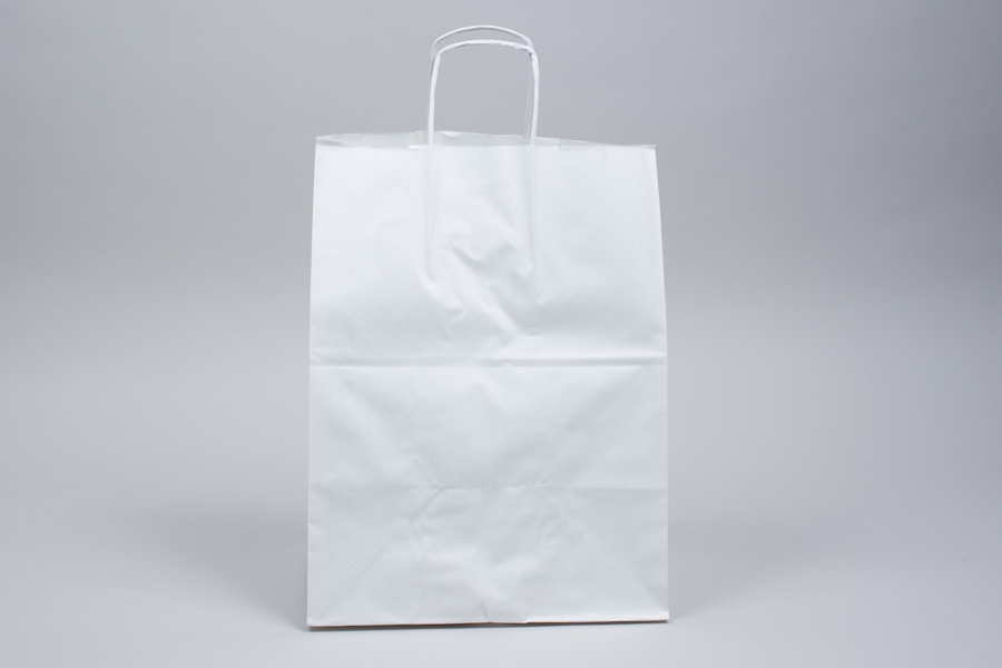 12 x 9 x 16 PREMIUM ECOPLUS™ WHITE KRAFT PAPER SHOPPING BAG