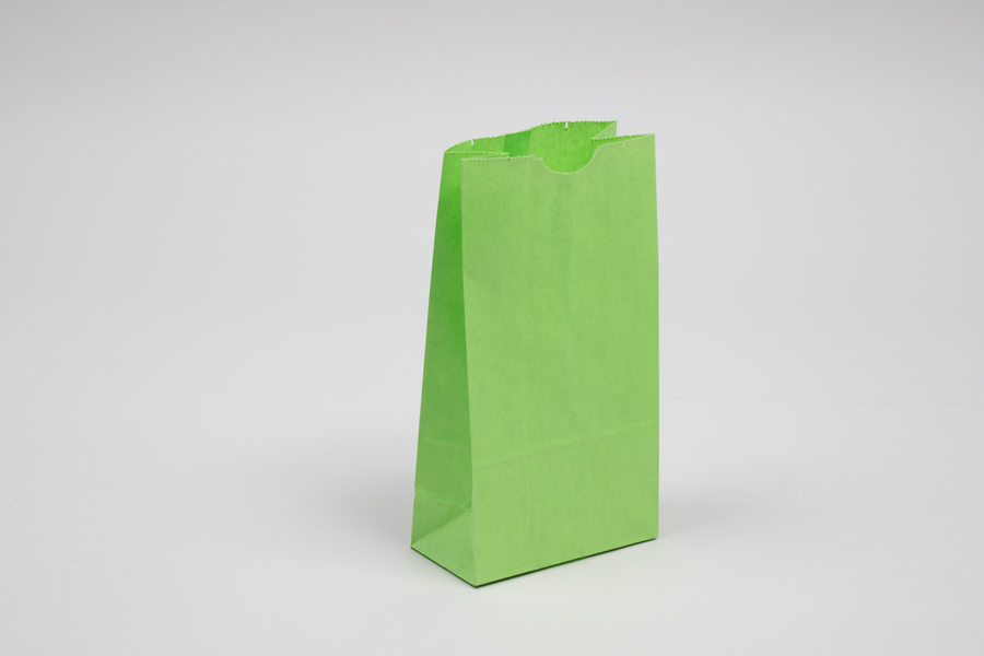 2# - 4-1/8 x 2-1/2 x 7-7/8 LIME GREEN SOS PAPER BAGS
