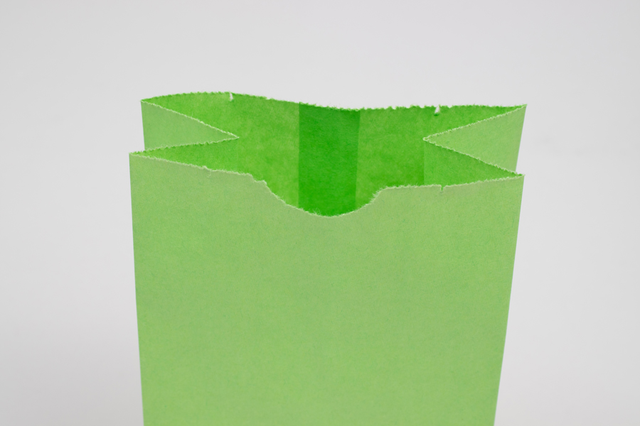 2# - 4-1/8 x 2-1/2 x 7-7/8 LIME GREEN SOS PAPER BAGS