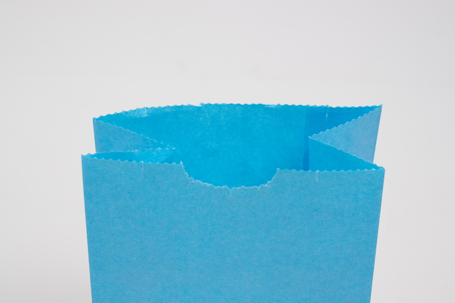 8# - 6-1/4 x 3-13/16 x 12-1/2 SKY BLUE SOS PAPER BAGS