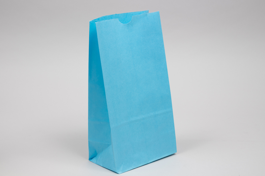 6# - 6 x 3-5/8 x 11-1/6 SKY BLUE SOS PAPER BAGS