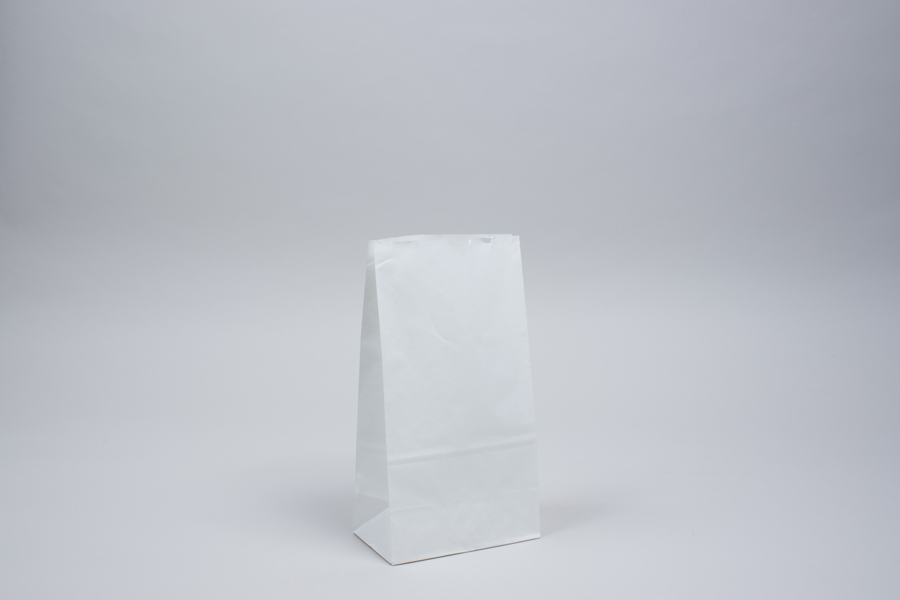 Medium Kraft White SOS Food Carrier Paper Bags Takeaway With Handles 8"x4"x10"