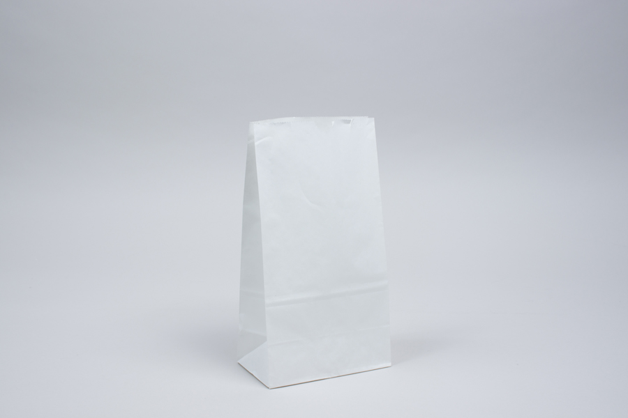4# - 5 x 3-1/8 x 9-5/8 WHITE KRAFT SOS PAPER BAGS