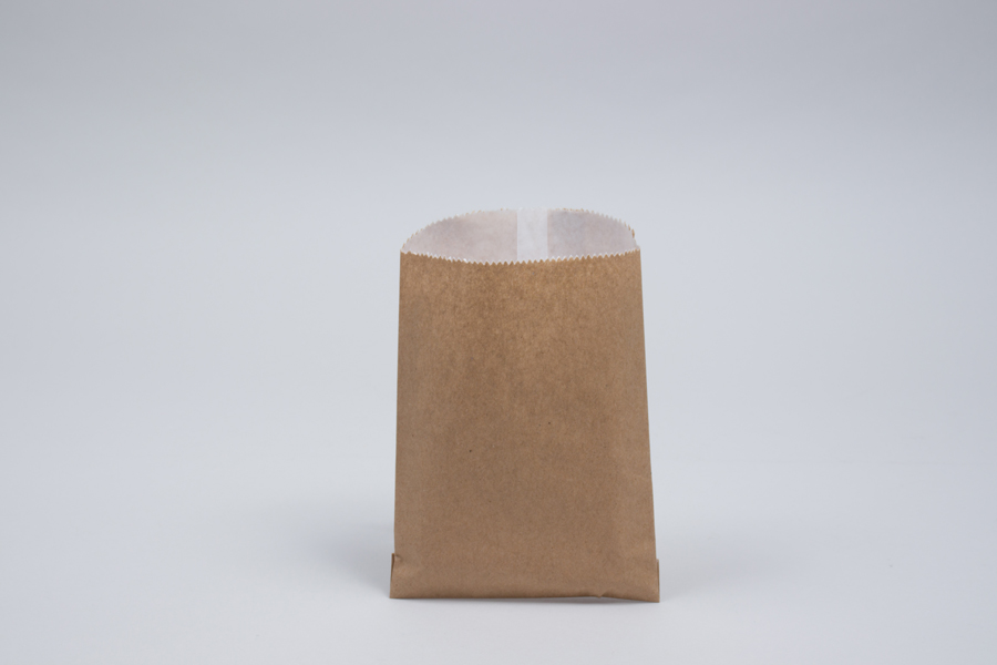 1/2# - 5-3/4 x 7-1/2 NAT KRAFT GLASSINE LINED GOURMET MERCHANDISE BAGS