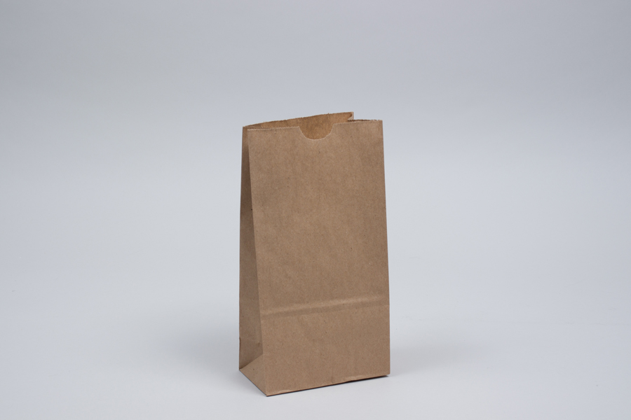 4# - 5 x 3-1/8 x 9-5/8 NATURAL KRAFT SOS PAPER BAGS