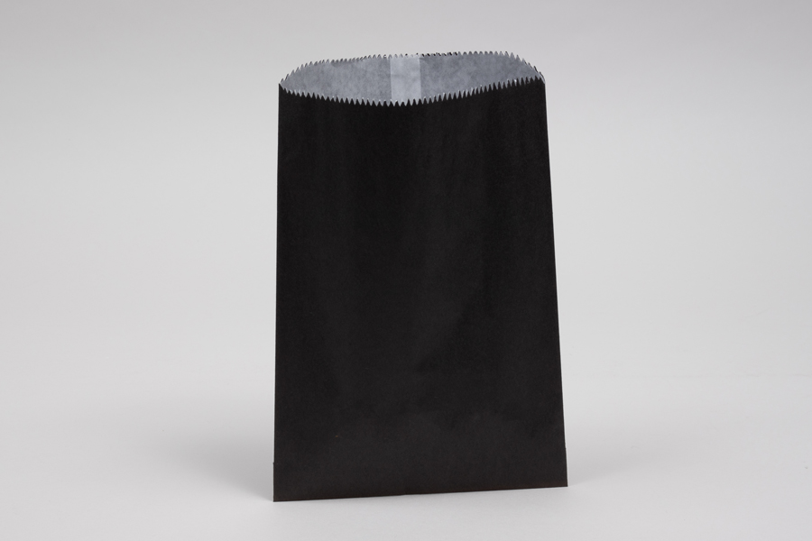 1# -  6-3/4  x  9-1/4 BLACK GLASSINE LINED GOURMET MERCHANDISE BAGS