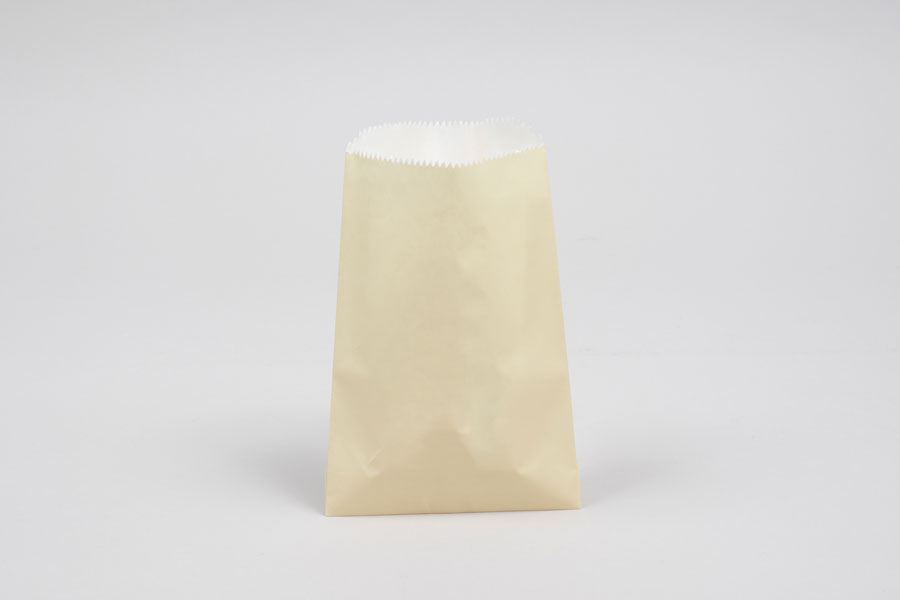 1/4# - 4-3/4 x 6 3/4 CREAM GLASSINE LINED GOURMET MERCHANDISE BAGS