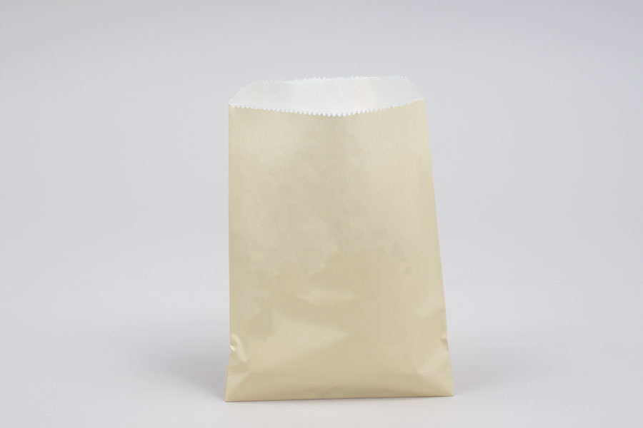 1/2# - 5-3/4 x 7-1/2 CREAM GLASSINE LINED GOURMET MERCHANDISE BAGS