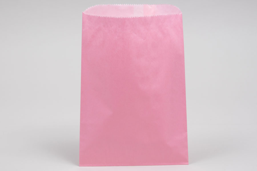 1# -  6-3/4  x  9-1/4  PETAL PINK GLASSINE LINED GOURMET MERCHANDISE BAGS