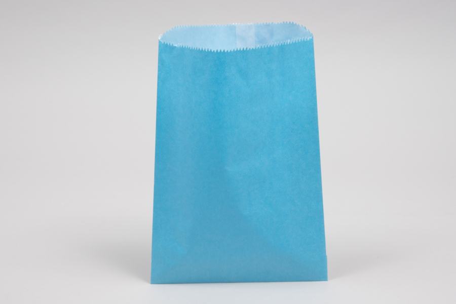 1# - 6-3/4 x 9 1/4 SKY BLUE GLASSINE LINED GOURMET MERCHANDISE BAGS