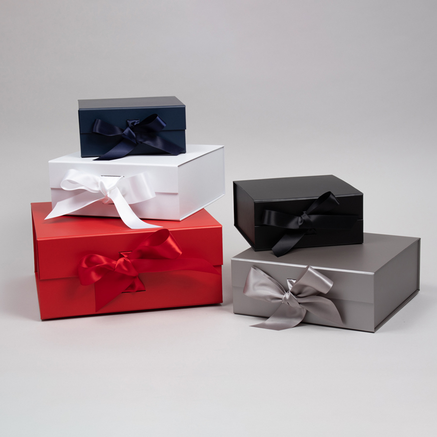 Large Square Kraft Magnetic Gift Box with Ribbon